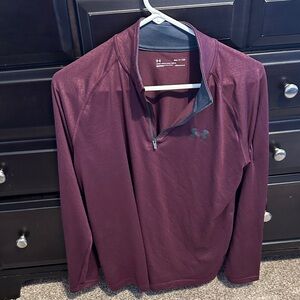 Under Armour Men's Quarter-Zip Pullover - Maroon with Dark Gray Trim